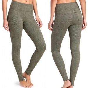 Athleta Metro Criss Cross High Waist Legging Workout Pants Size XS Olive Green